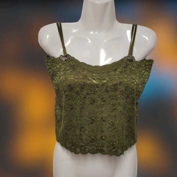 Lace Cami Crop Top Lace Bralette Stretchy Lace Camisole Lace Crop Tank Top - NEW - Picture 4 of 12